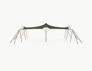 Stretchtent 9 × 6 meter Douglas – Complete Set - Dark Olive