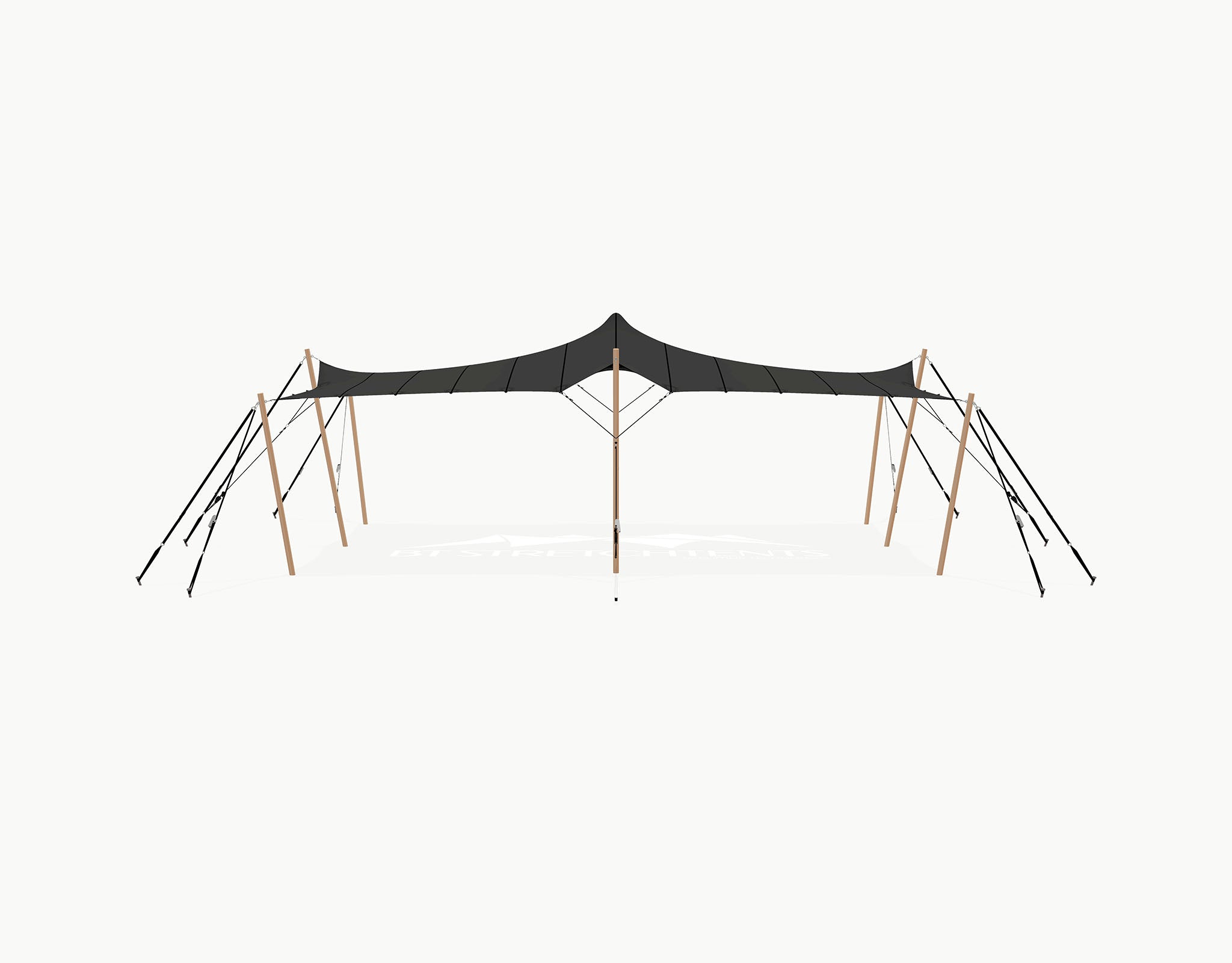 Stretchtent 9 × 6 meter "Douglas" Black – Complete Set