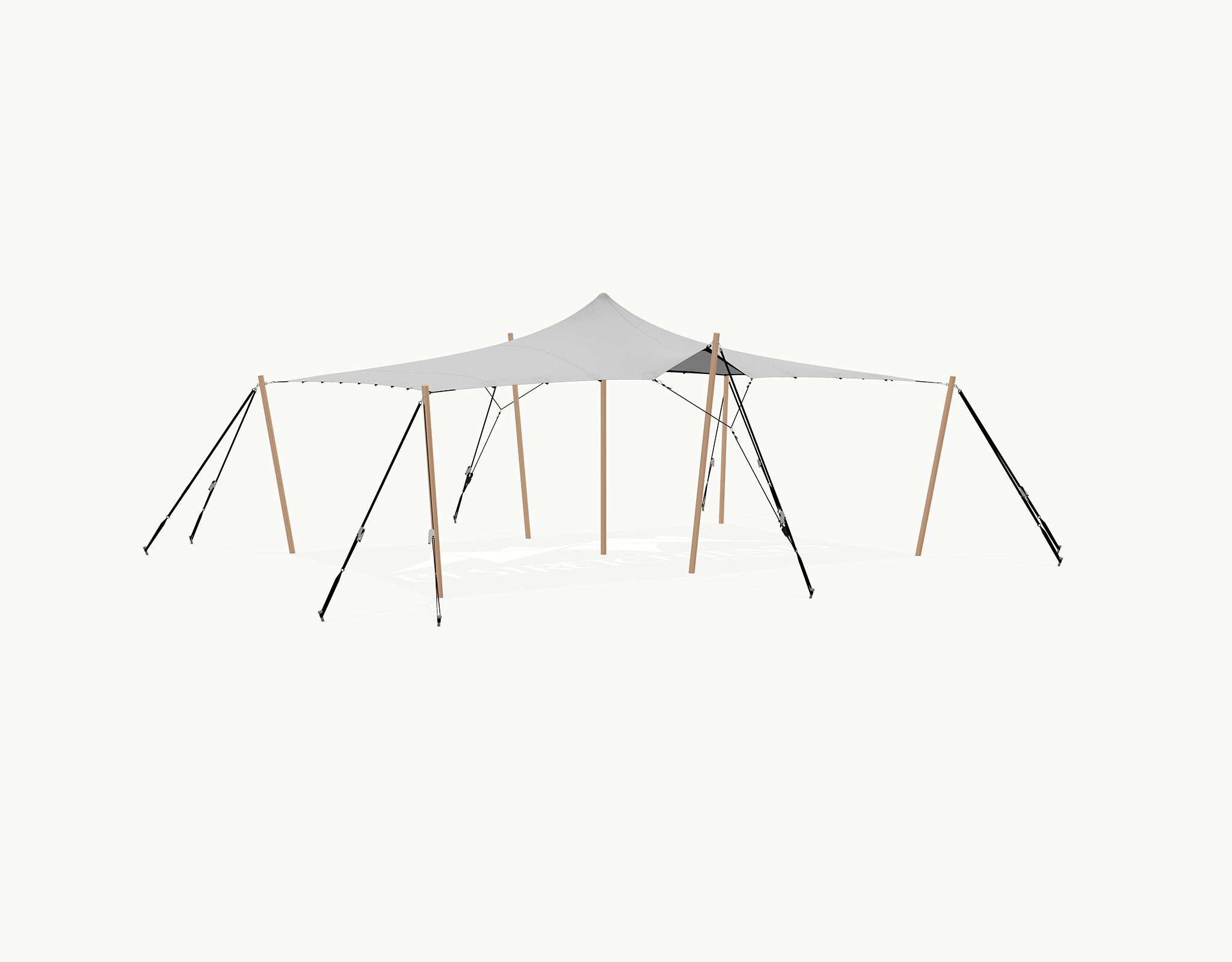 Stretchtent 7.5 × 5 meter "Douglas" Grey – Complete Set