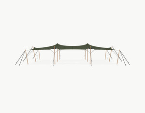 Stretchtent 15 × 10.5 meter Douglas – Complete Set - Dark Olive