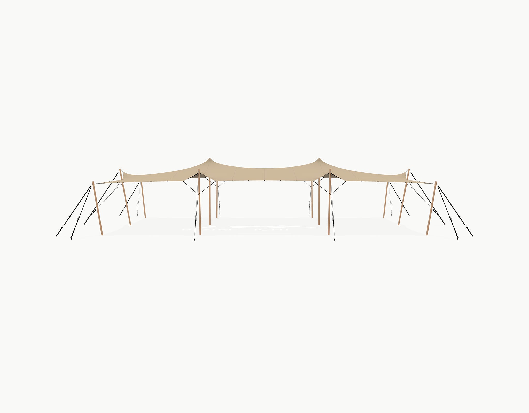 Stretchtent 15 × 10.5 meter "Douglas" Chino – Complete Set