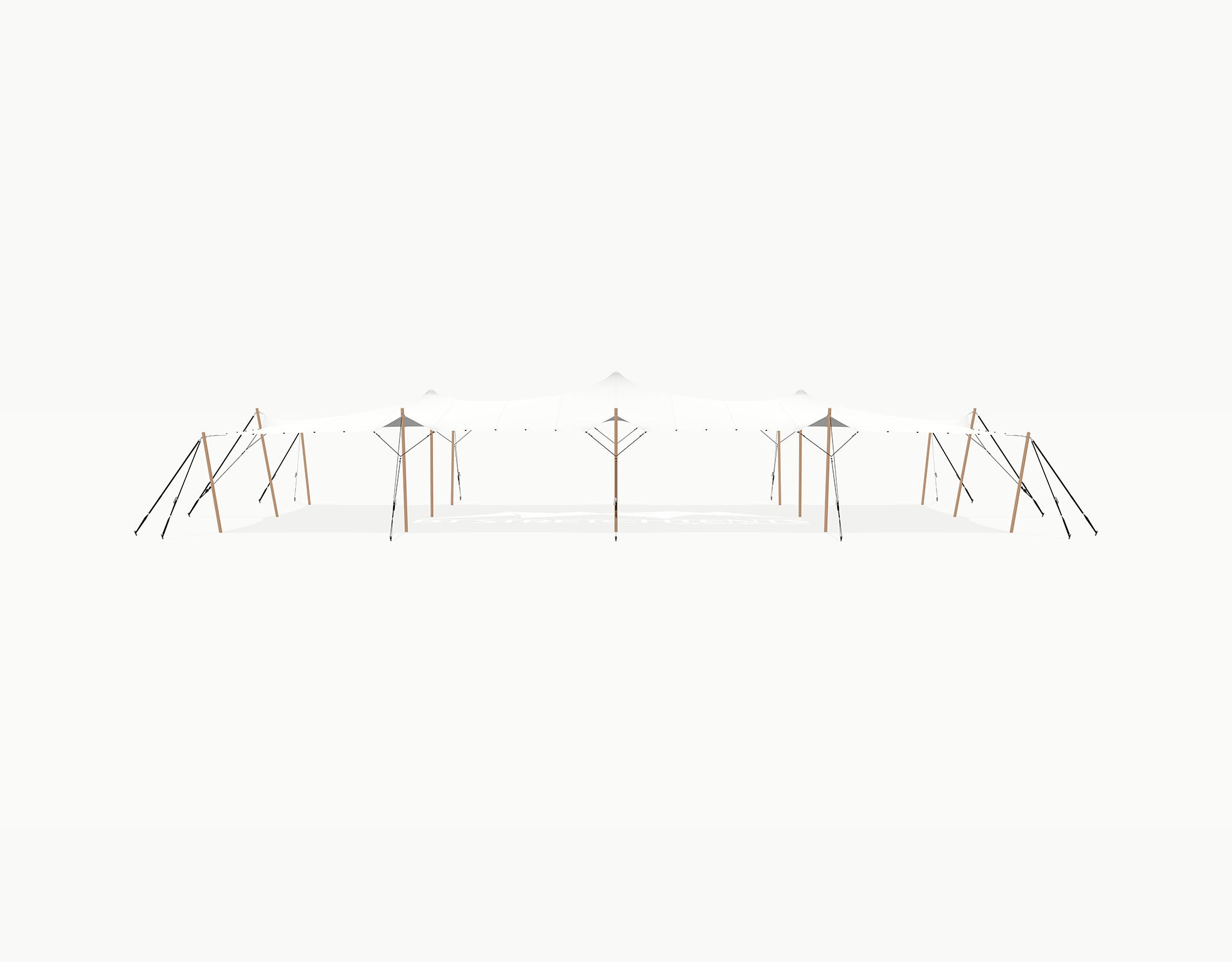 Stretchtent 19.5 × 10.5 meter "Douglas" White Opaque – Complete Set