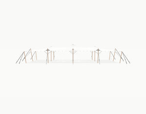 Stretchtent 19.5 × 10.5 meter Douglas – Complete Set - White Opaque