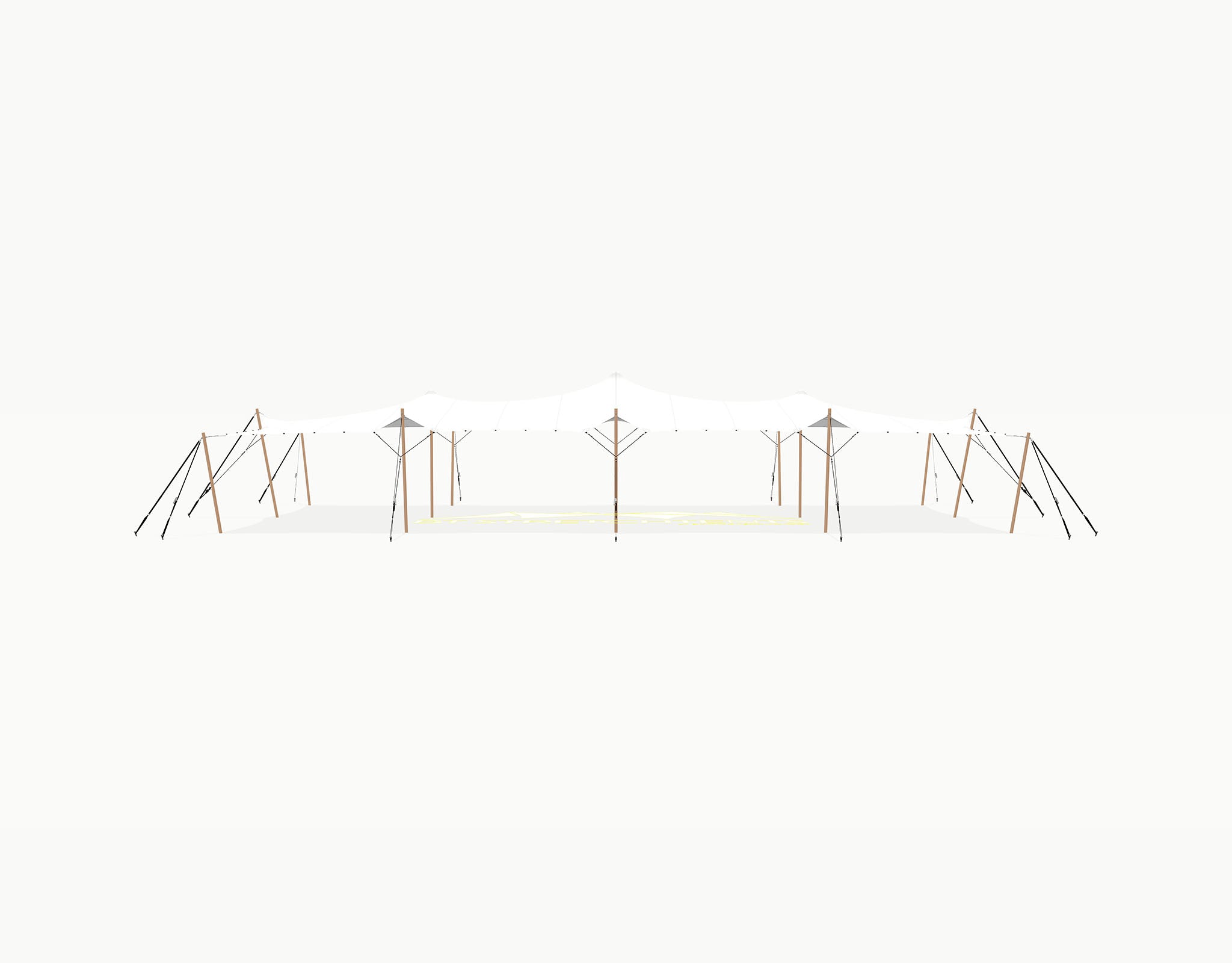 Stretchtent 19.5 × 10.5 meter "Douglas" White – Complete Set
