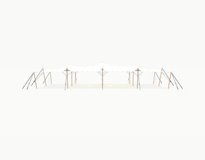 Stretchtent 19.5 × 10.5 meter Douglas – Complete Set - White