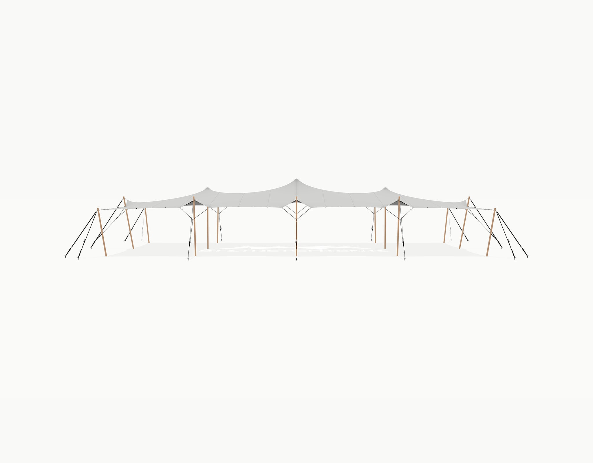 Stretchtent 19.5 × 10.5 meter "Douglas" Grey – Complete Set