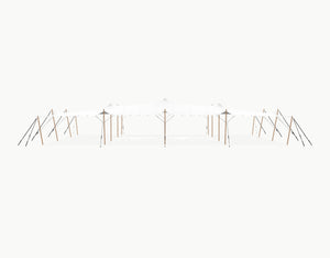 Stretchtent 21 × 15 meter Douglas – Complete Set - White Opaque