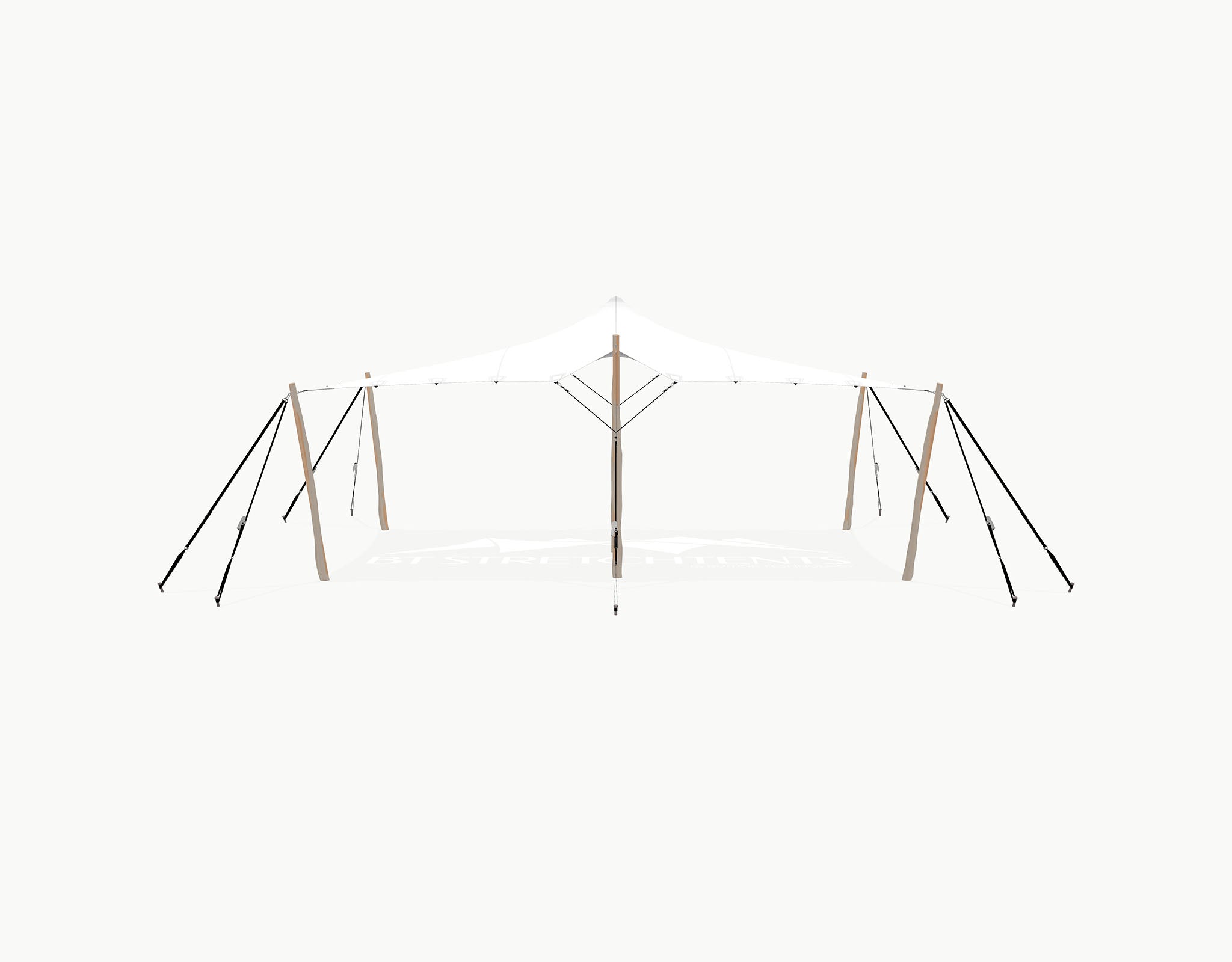 Stretchtent 7.5 × 5 meter "Robinia" White – Complete Set