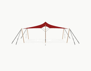 Stretchtent 7.5 × 5 meter Douglas – Complete Set - Red