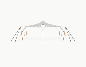 Stretchtent 7.5 × 5 meter Douglas – Complete Set - Grey