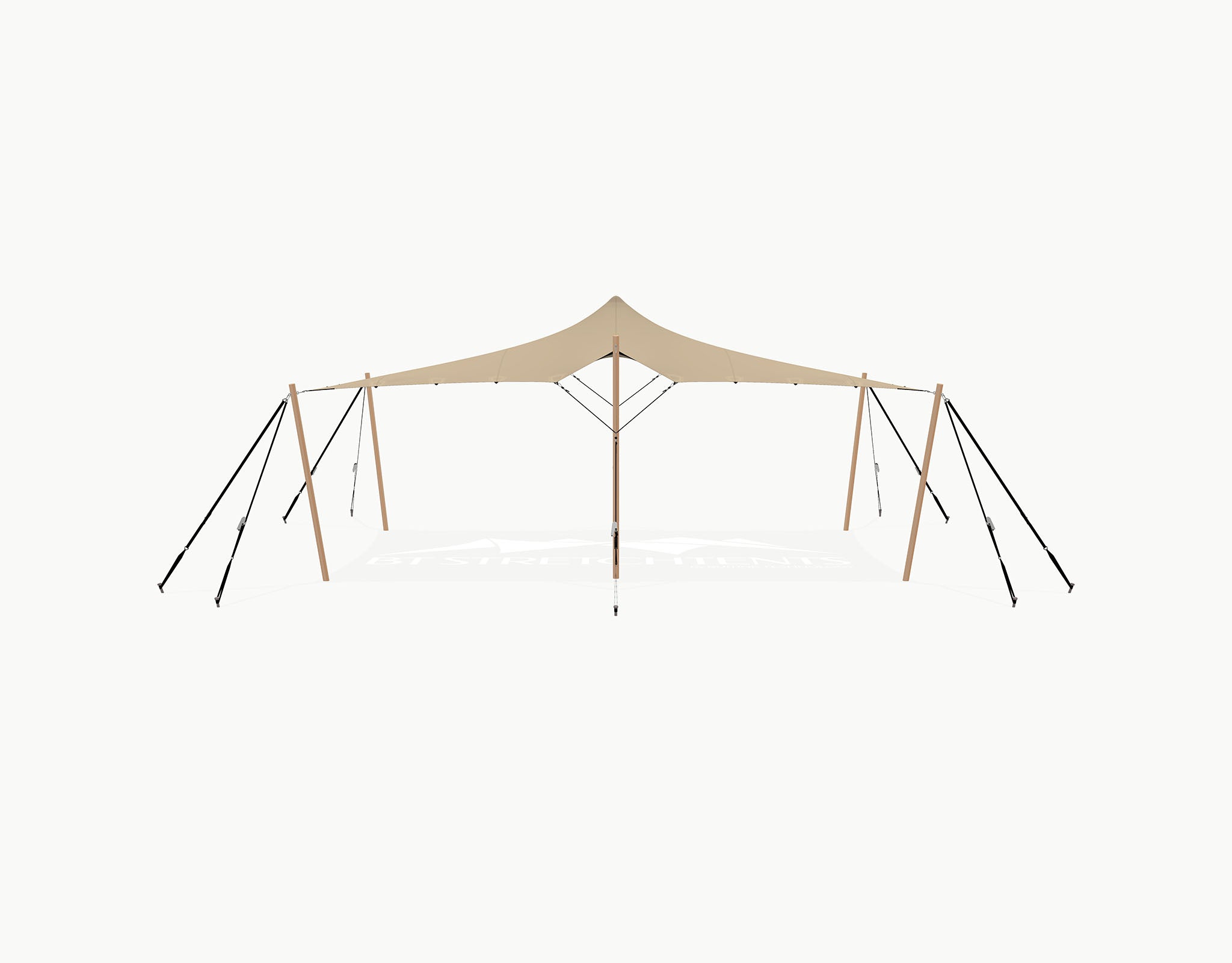stretch tent canvas Stretchtent 7.5 × 5 meter "Douglas" Chino – Complete Set – BT Stretchtents Professional Manufacturer