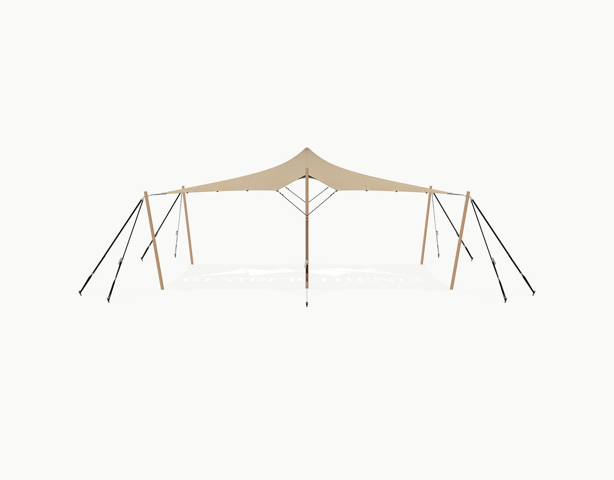 Stretchtent 7.5 × 5 meter Douglas – Complete Set - Chino