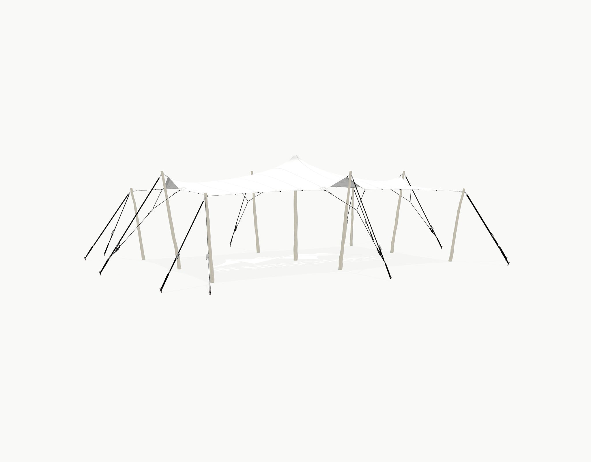 Stretchtent 9 × 6 meter "Robinia" White – Complete Set