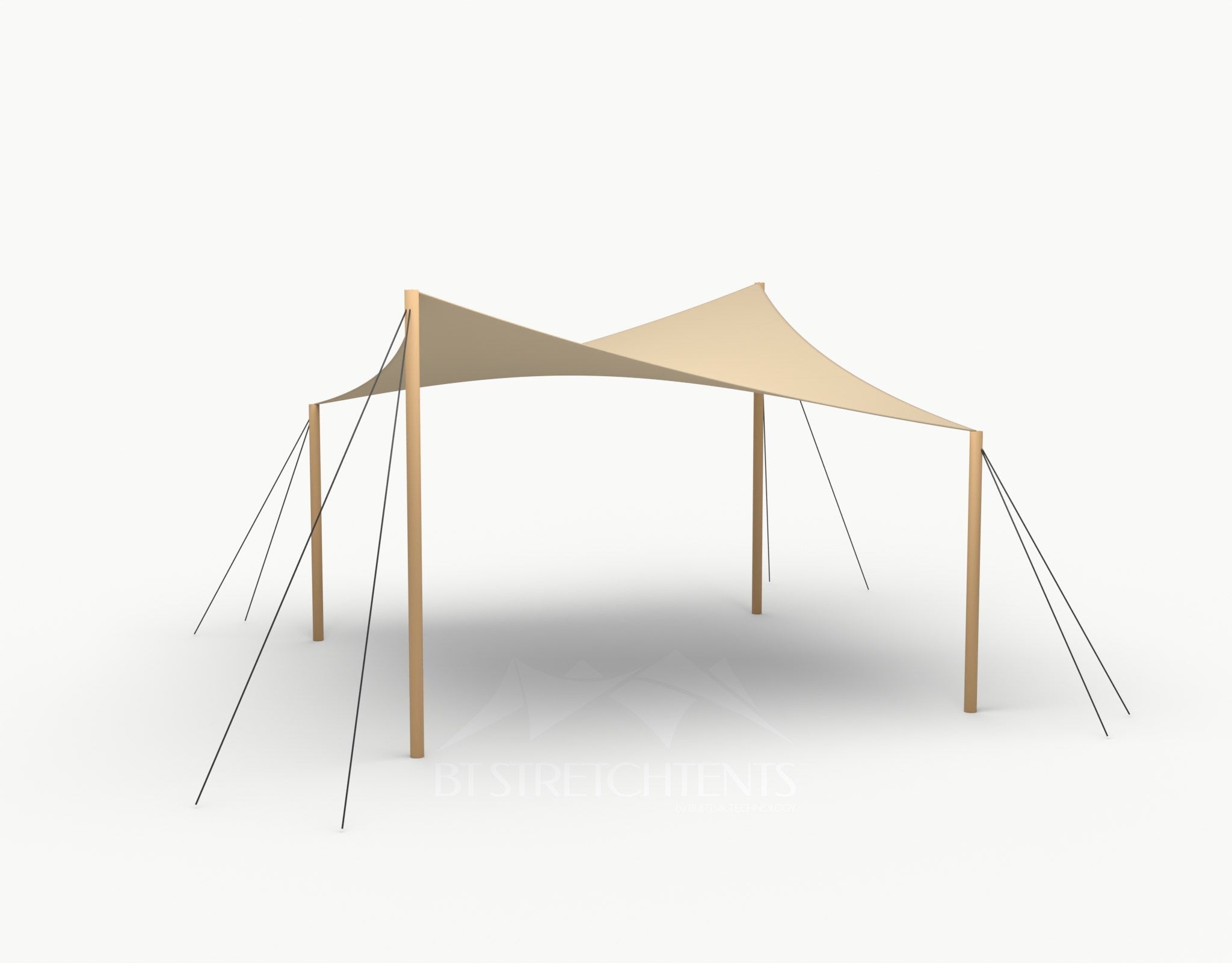 Cocktail Stretchtent 4 x 4 meter Douglas - Complete Set - Chino
