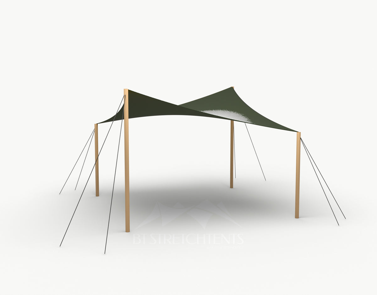 Cocktail Stretchtent 4 x 4 meter Douglas - Complete Set - Dark Olive