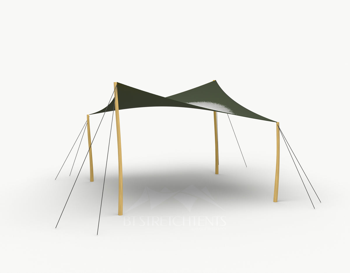 Cocktail Stretchtent 4 x 4 meter Robinia - Complete Set - Dark Olive