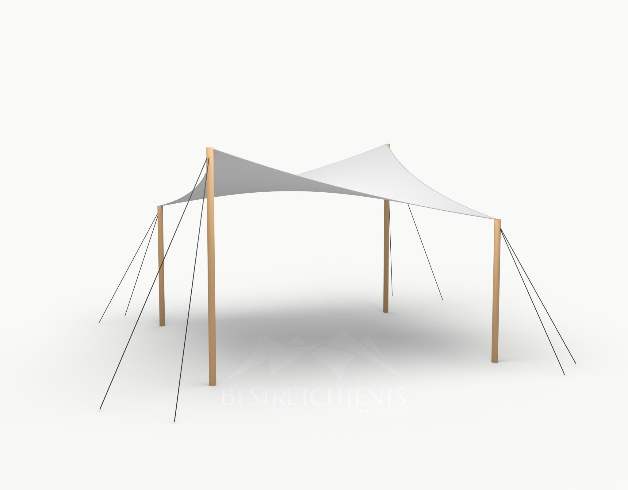 Cocktail Stretchtent 4 x 4 meter Douglas - Complete Set - Grey