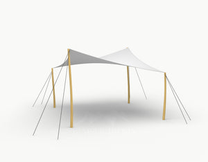 Cocktail Stretchtent 4 x 4 meter Robinia - Complete Set - Grey