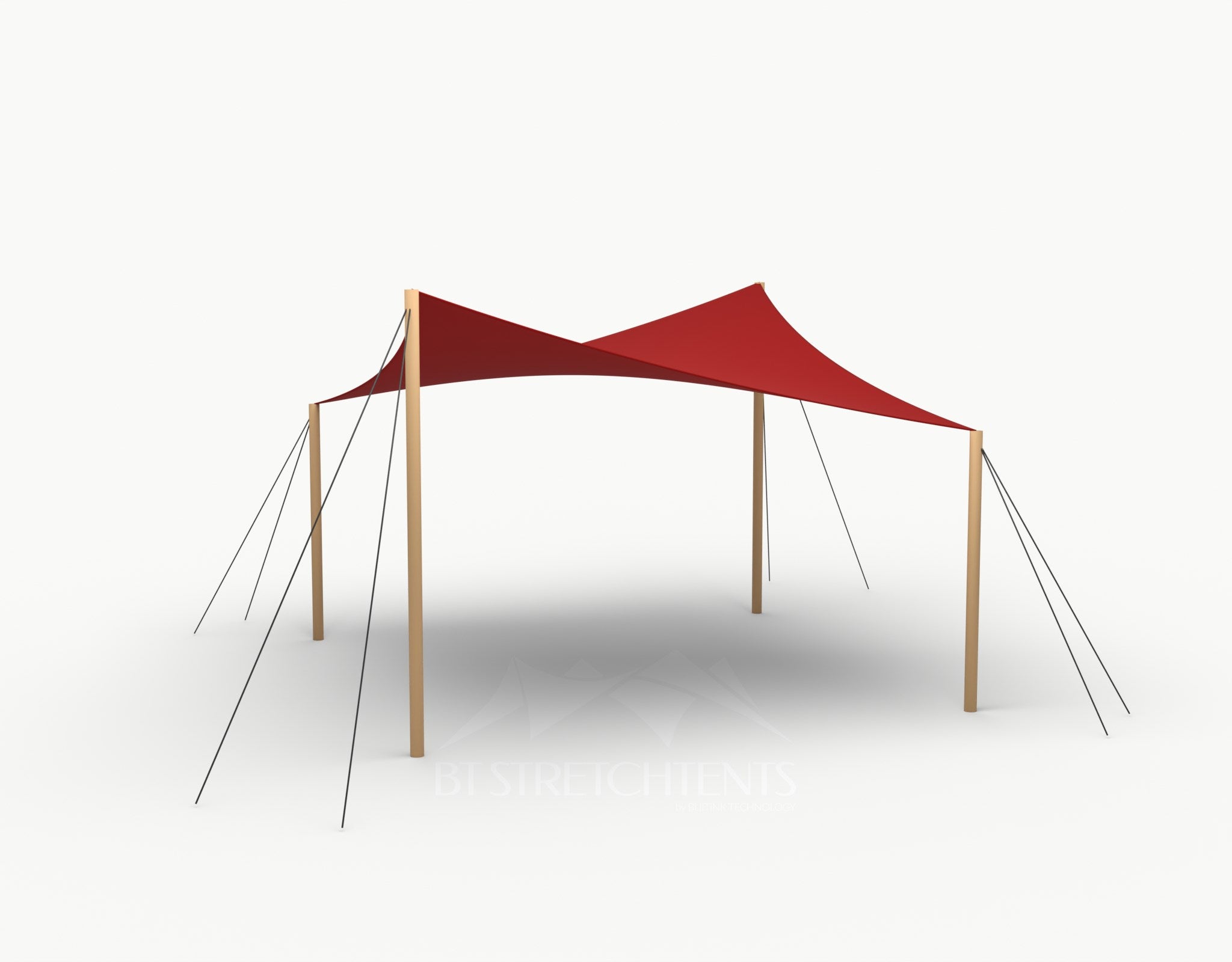 Cocktail Stretchtent 4 x 4 meter Douglas - Complete Set - Red