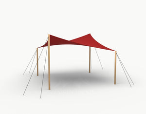 Cocktail Stretchtent 4 x 4 meter Douglas - Complete Set - Red