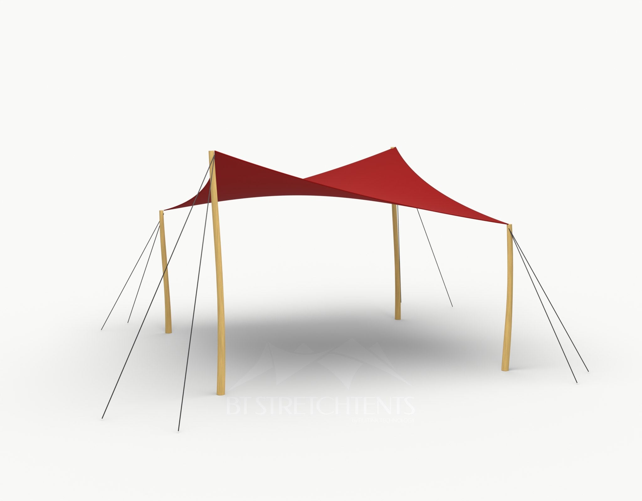 Cocktail Stretchtent 4 x 4 meter Robinia - Complete Set - Red