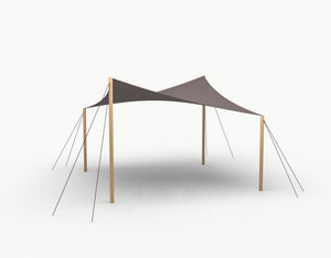 Cocktail Stretchtent 4 x 4 meter Douglas - Complete Set - Taupe