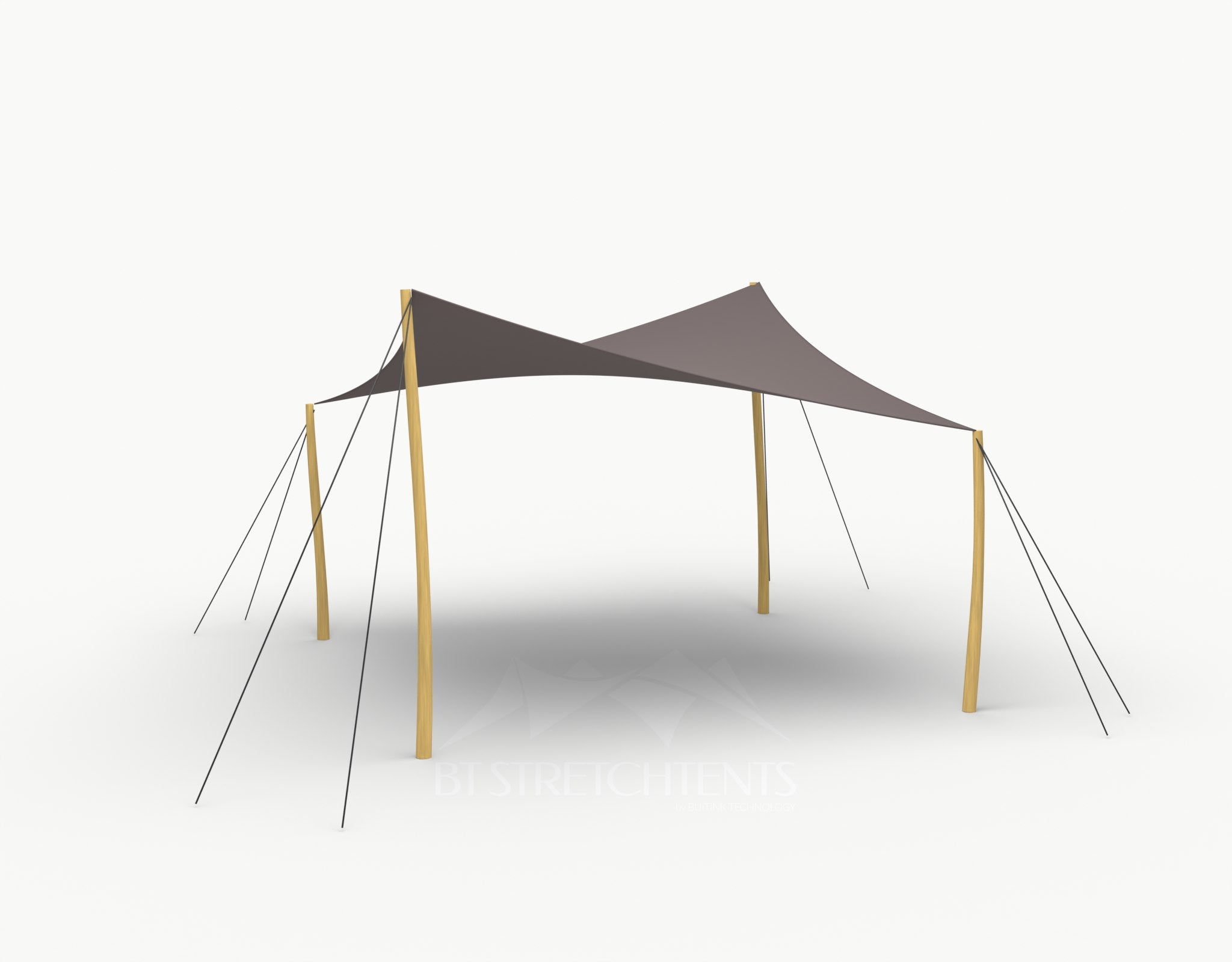 Cocktail Stretchtent 4 x 4 meter Robinia - Complete Set - Taupe