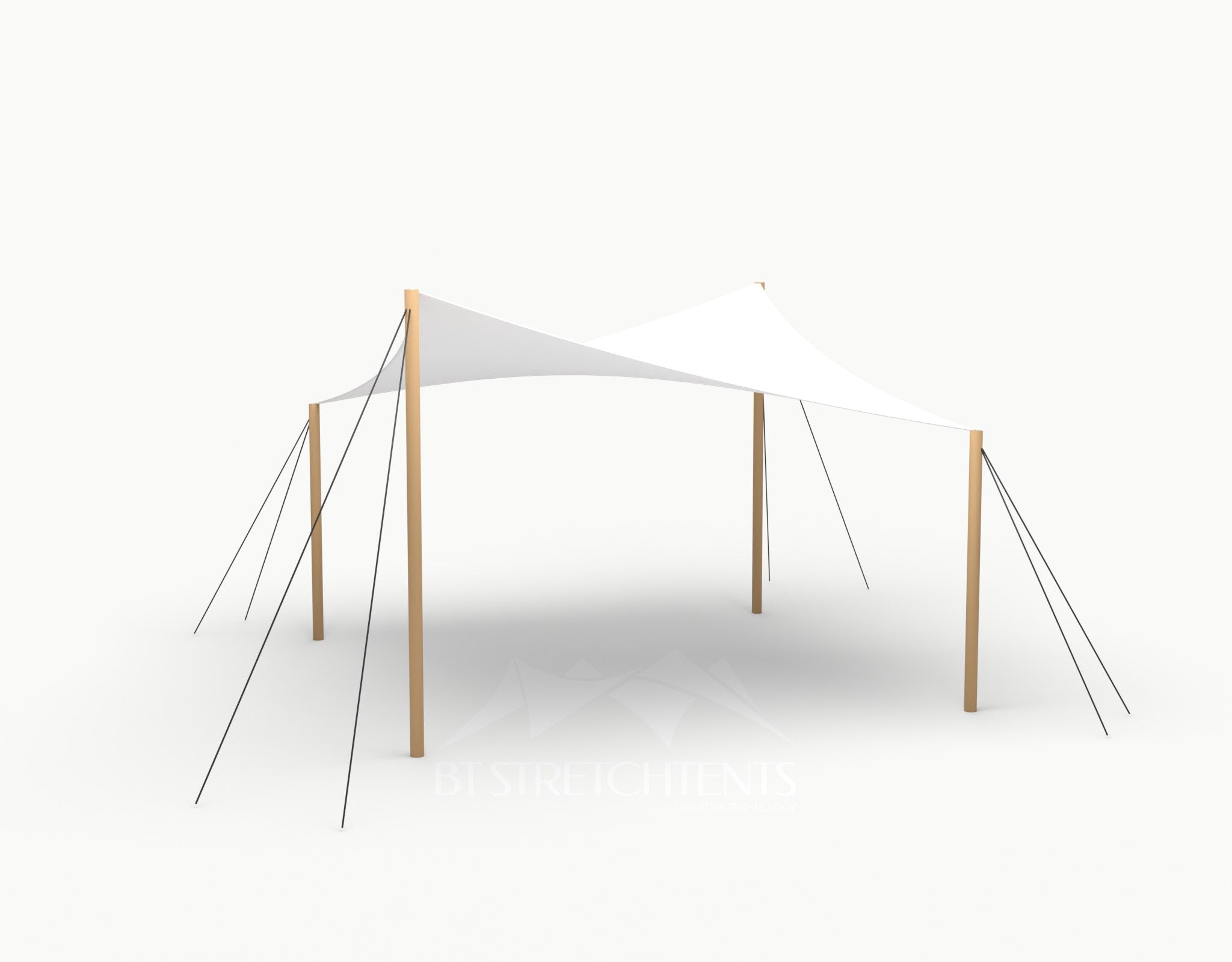 Cocktail Stretchtent 4 x 4 meter Douglas - Complete Set - White