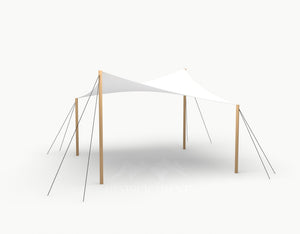 Cocktail Stretchtent 4 x 4 meter Douglas - Complete Set - White