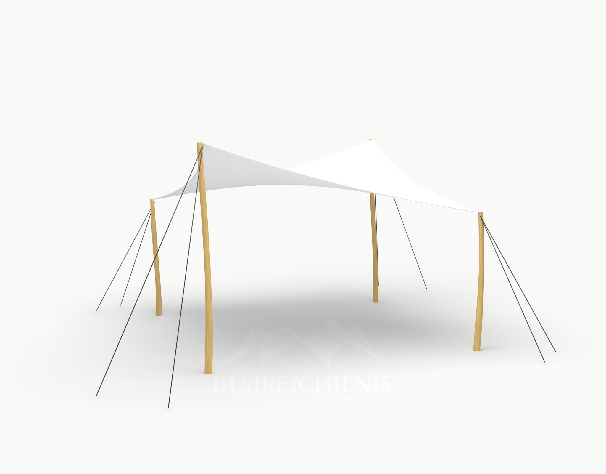 Cocktail Stretchtent 4 x 4 meter Robinia - Complete Set - White