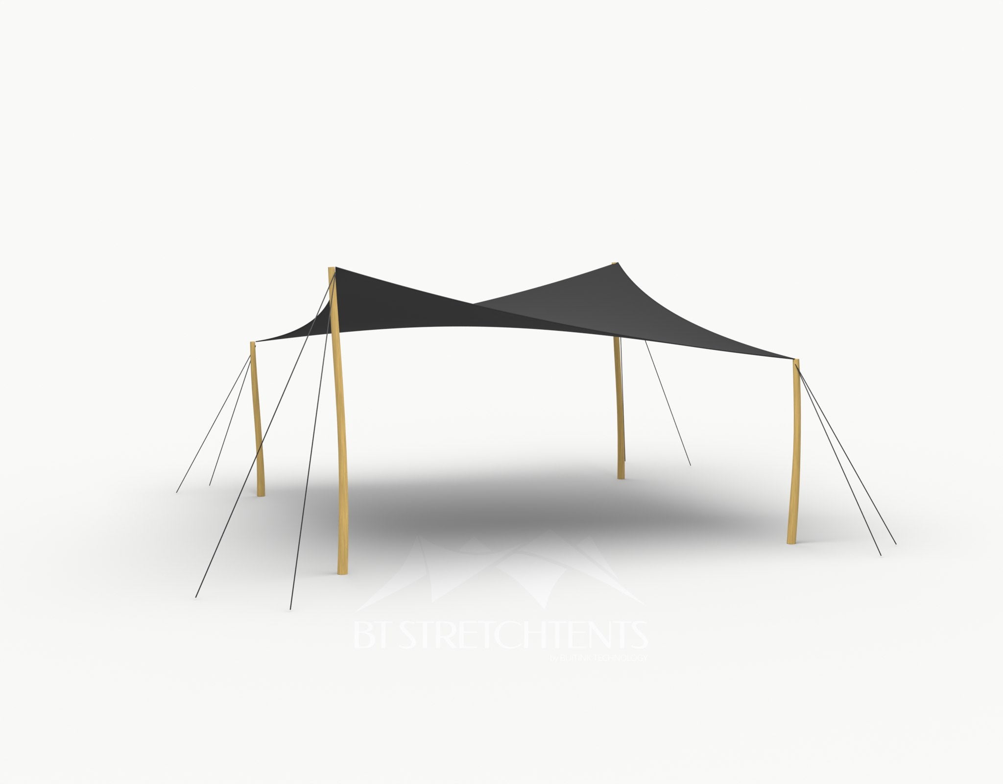 Cocktail Stretchtent 5 x 5 meter Robinia - Complete Set - Black