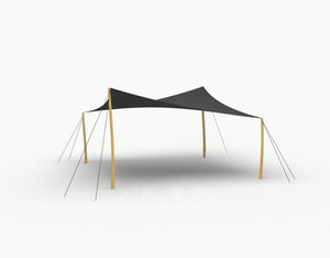 Cocktail Stretchtent 5 x 5 meter Robinia - Complete Set - Black