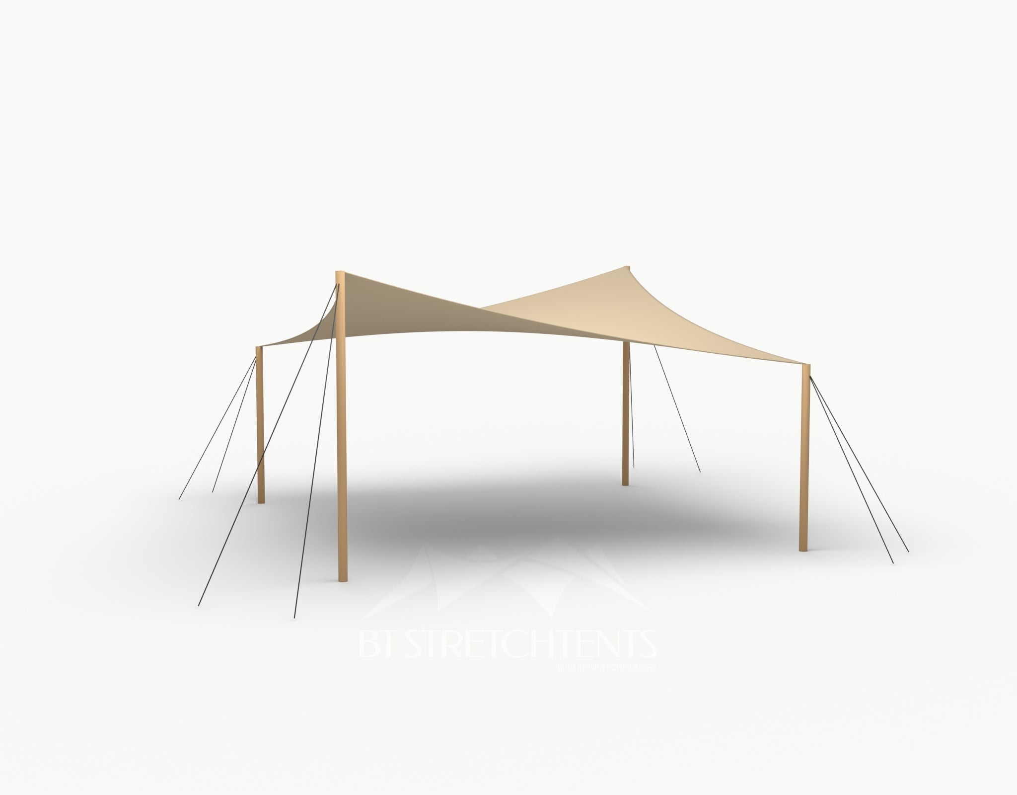 Cocktail Stretchtent 5 x 5 meter Douglas - Complete Set - Chino
