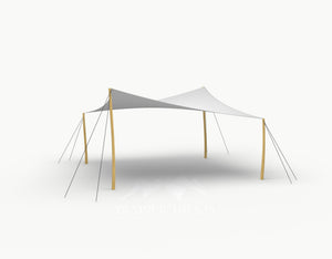 Cocktail Stretchtent 5 x 5 meter Robinia - Complete Set - Grey