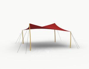 Cocktail Stretchtent 5 x 5 meter Robinia - Complete Set - Red