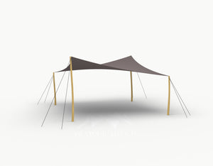 Cocktail Stretchtent 5 x 5 meter Robinia - Complete Set - Taupe