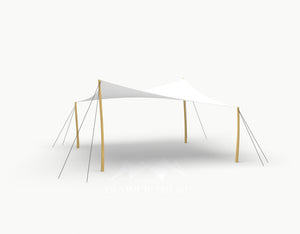 Cocktail Stretchtent 5 x 5 meter Robinia - Complete Set - White