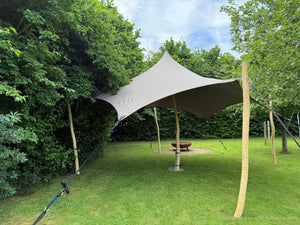 Octo Stretchtent 6 meter - photo of the 6 m tent with Robinia poles