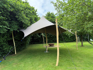 Octo Stretchtent 6 meter - photo of the 6 m tent with Robinia poles