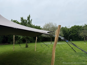 Octo Stretchtent 8 meter - photo of the 8 m tent with Robinia poles