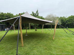 Octo Stretchtent 8 meter - photo of the 8 m tent with Robinia poles
