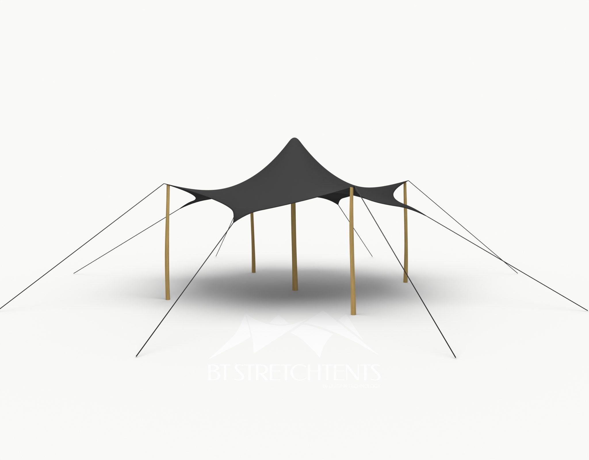 Octo Stretchtent 6 meter "Robinia" - Complete Set - Black