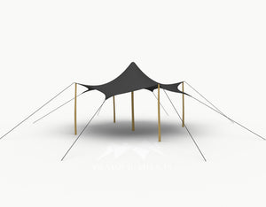 Octo Stretchtent 6 meter "Robinia" - Complete Set - Black