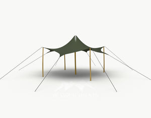 Octo Stretchtent 6 meter Robinia - Complete Set - Dark Olive