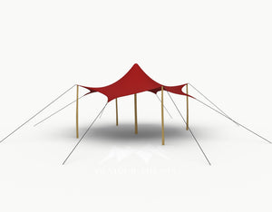 Octo Stretchtent 6 meter "Robinia" - Complete Set - Red
