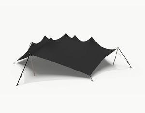 Octo stretch tent 18 m - Black (render shown with Robinia poles; this set has Douglas poles)