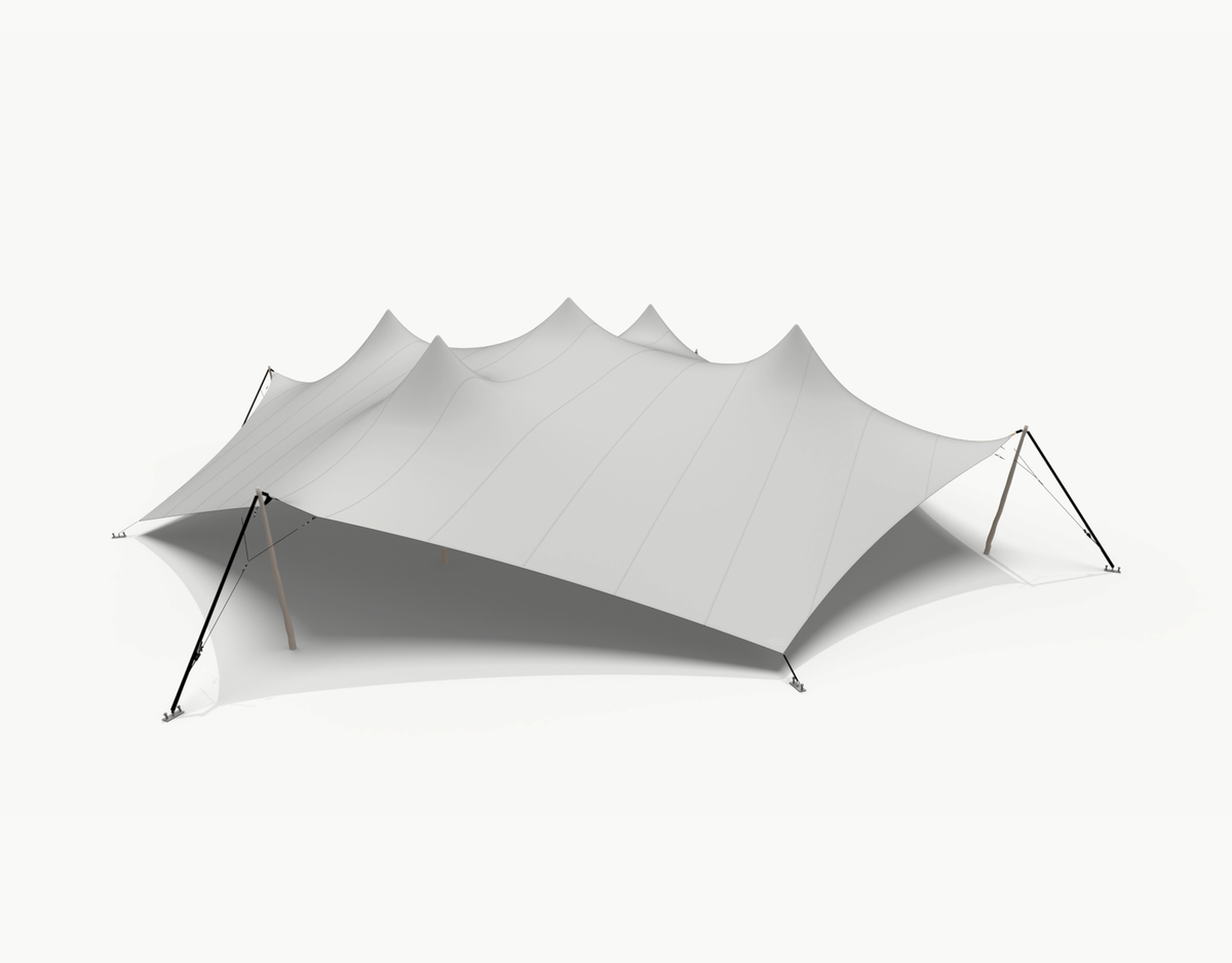 Octo stretch tent 22 m - Grey (render shown with Robinia poles; this set has Douglas poles)