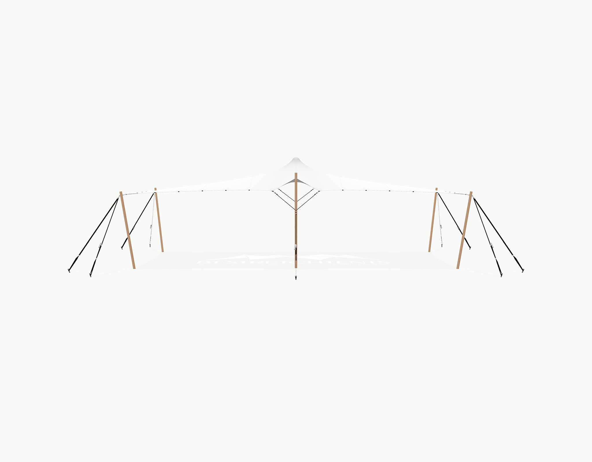 Stretchtent 10.5 × 5 meter "Douglas" White Opaque – Complete Set