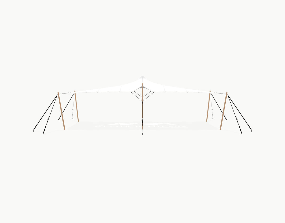 Stretchtent 10.5 × 5 meter Douglas – Complete Set - White