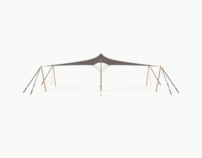 Stretchtent 10.5 × 5 meter "Douglas" Taupe – Complete Set